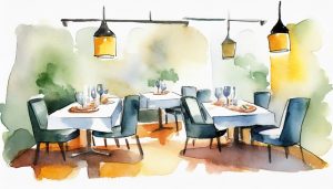 Firefly w restauracji, białe tło, krawędzie nieregularne 74390